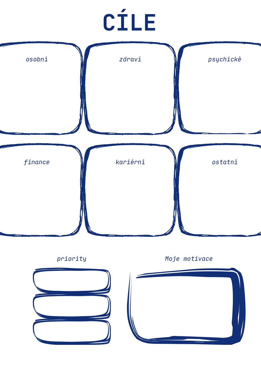 denní plánovač s terapeutickými worksheety